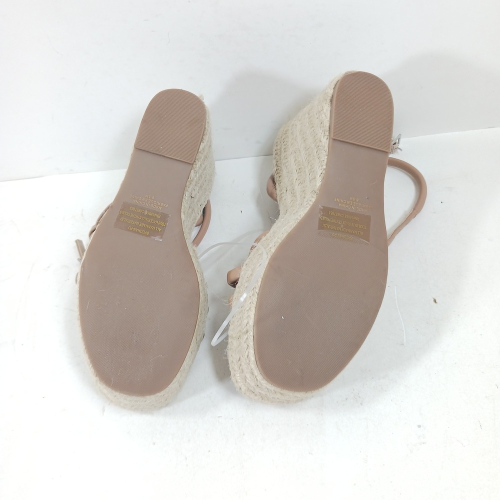 BP Cohan Tan Nude Espadrille Wedge Sandals Platform Strappy 6.5M BPCOHAN-PU - Picture 2 of 8